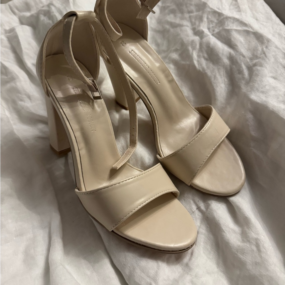 Elegant Cream High Heel Sandals
